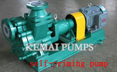 Lined self-priming chemical pump